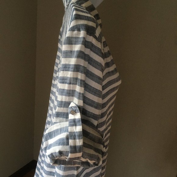 Chico's Black Label Shirt Tunic. 0. Blue and White - Picture 5 of 11